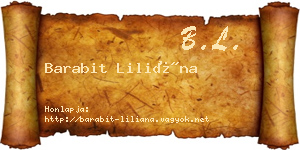 Barabit Liliána névjegykártya